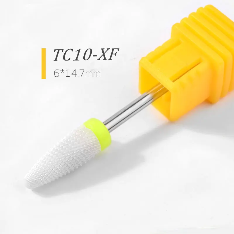 Brocas de cerámica para uñas, fresa, Lima, lima de uñas, cabeza de molienda, pulidor eléctrico de pedicura, pulidor de manicura, cutícula, herramientas de Arte de uñas limpias: Borgoña