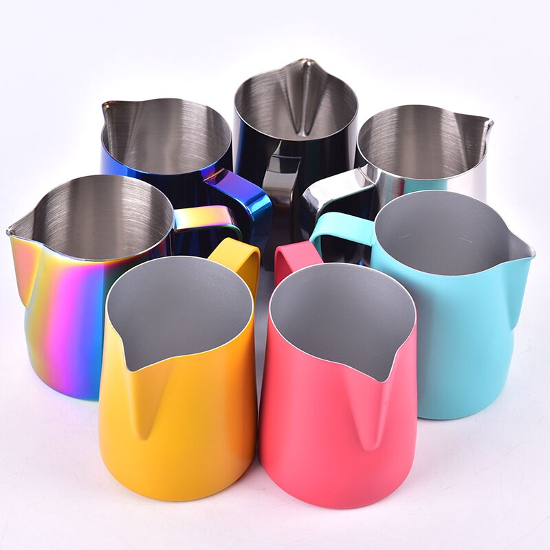 Milk Steaming & Frothing Pitcher Stainless Steel Non-Stick Milk Jug Pull Flower Cup For Coffee Cappuccino Latte Art