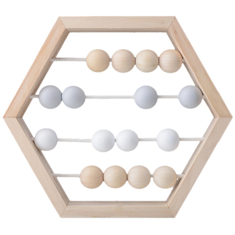 Ábaco de madera Natural de estilo nórdico con cuentas artesanal Juguetes educativos de Aprendizaje Temprano de bebé decoración de habitación de bebé de estilo escandinavo: Default Title