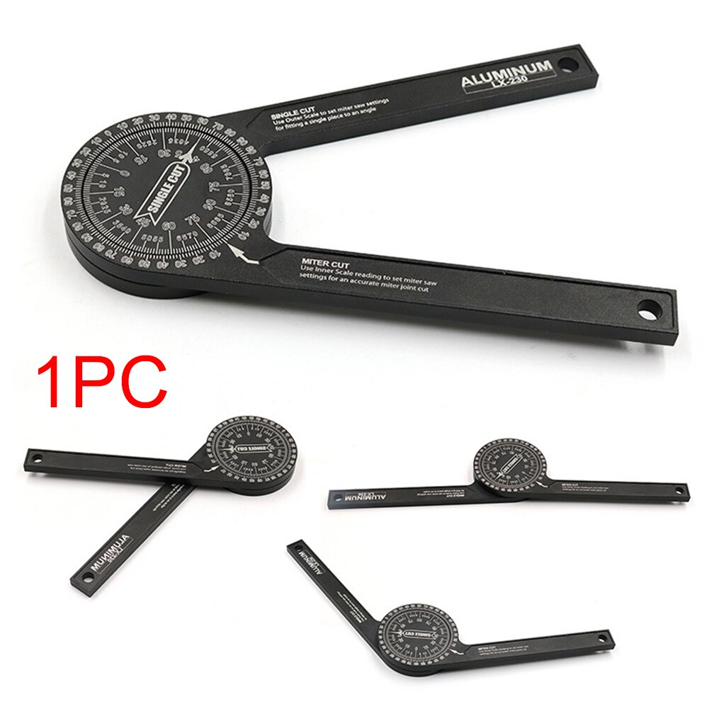 7inch Aluminum Miter Saw Protractor Portable Engraved Scales Rust Proof Woodworking Home Easy Read Angle Finder Measure Tool