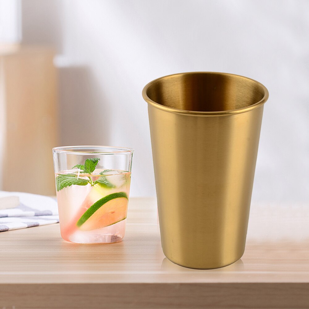Rvs Cups 500 ml Pint bier Drinken Cups Nordic retro stijl Metalen Drinkware Enkele Muur Water Cup voor Kinderen en Volwassenen