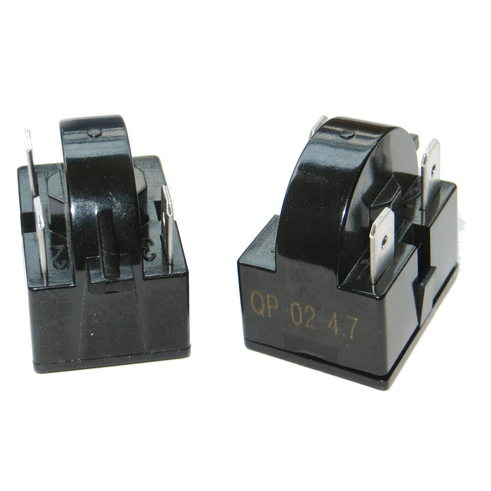 2 Pcs QP2-4.7 PTC Refrigerator Start Relay Cooler Compressor 3 Pin Wine Centers Beverage Coolers Compressor Starter