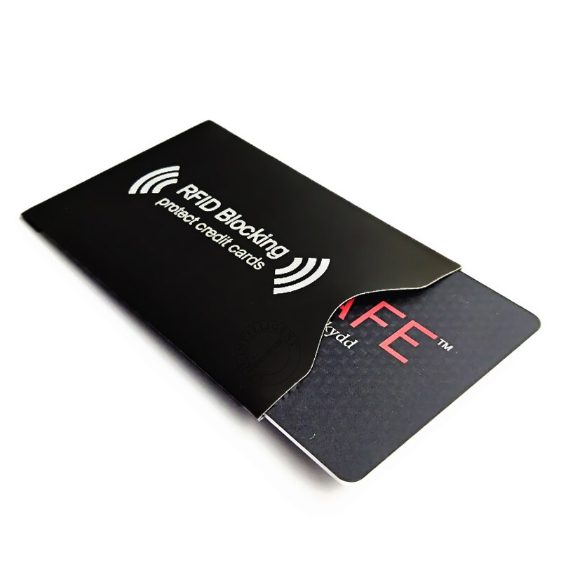 5 Stuks Zwart Aluminium Folie Anti-Diefstal Credit Bank Kaarthouder Rfid Blocking Mouwen Protector Anti-Scan Nfc signaal Portemonnee