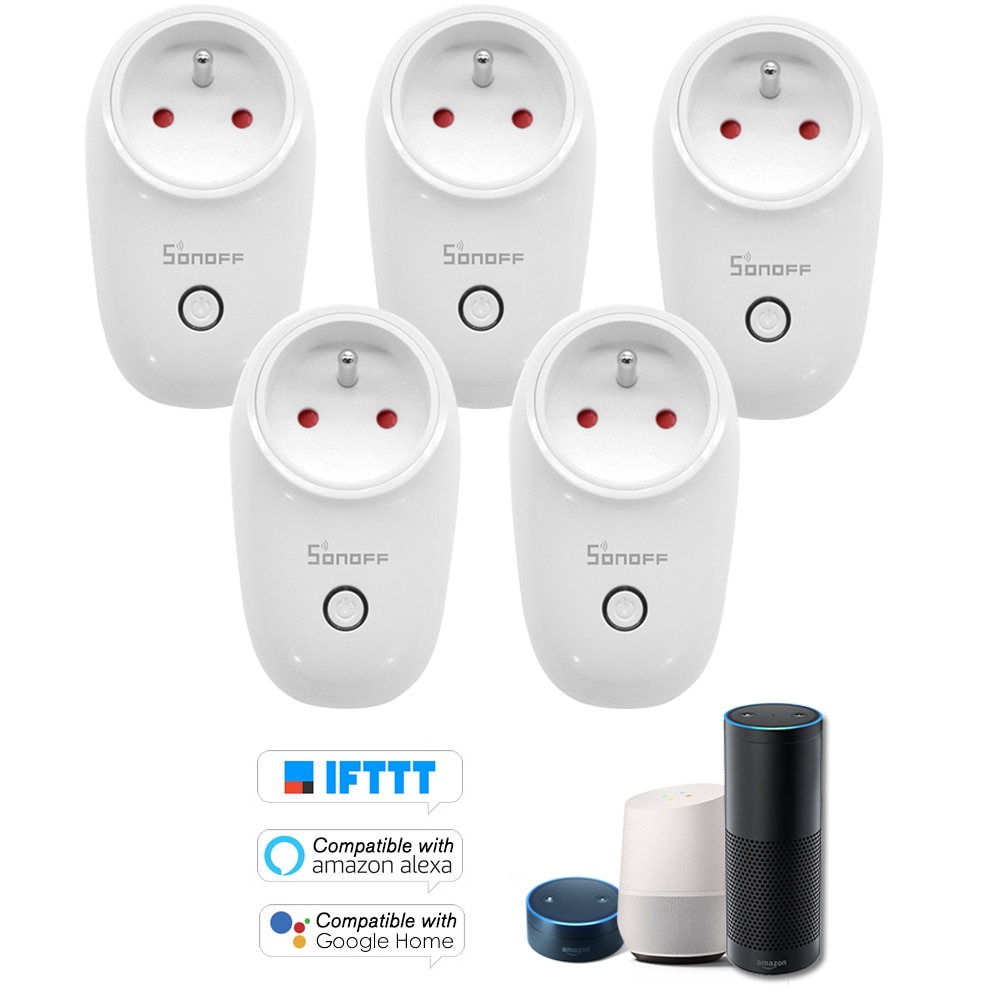 5 PCS SONOFF S26 ITEAD Wifi Smart Socket Draadloze Afstandsbediening Opladen Adapter Smart Home Stopcontacten EU Type E smart Timer: 5 Pcs