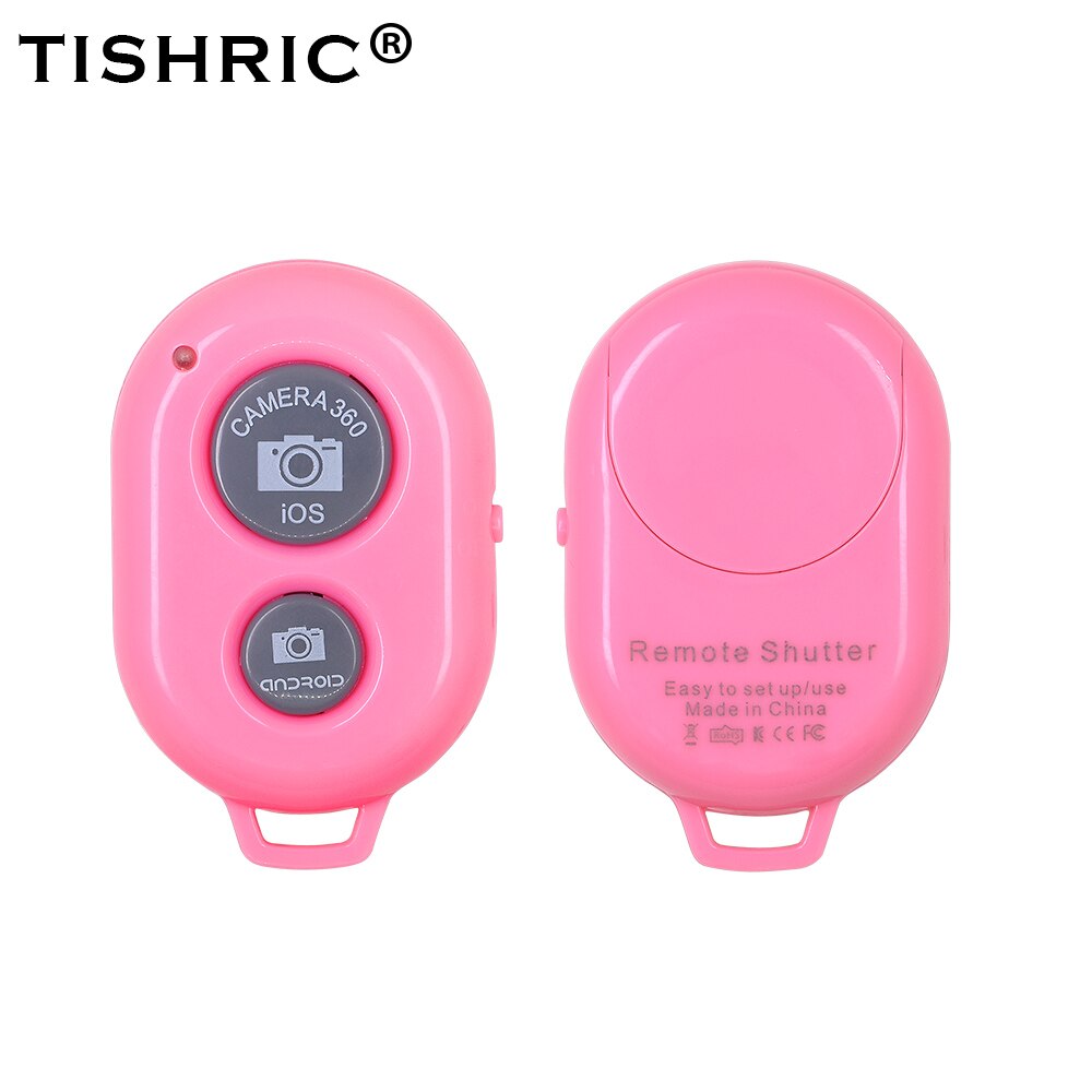 Tishric sem fio bluetooth obturador de controle remoto bluetooth auto temporizador para tripé do telefone móvel selfie vara controle remoto: Red