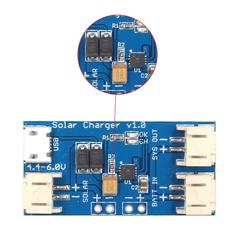mini Solare Caricabatterie Lipo Bordo CN3065 Caricatore di Batteria Al Litio Consiglio Modulo