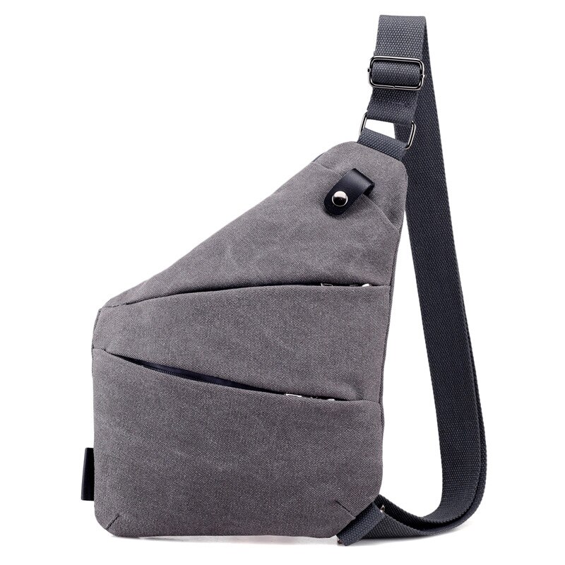 Herentas Canvas Borsttas - Enkele Schouderband - Casual Multifunctioneel Anti-diefstal Messenger: Grijs