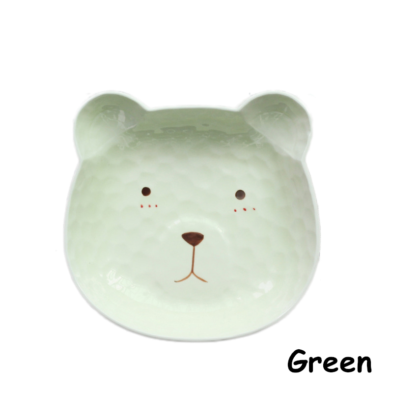 Ceative céramique animaux plat dessin animé porcelaine Sushi assiette mignon ours forme plat assiette salade dîner plateau Sauce plat 1 pièces