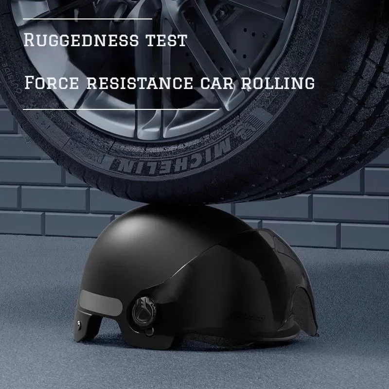 Riding Safety Helmets Lightweight Half Helmets with Goggles Reflective Stickers Sun Protection Adjustable in All Seasons