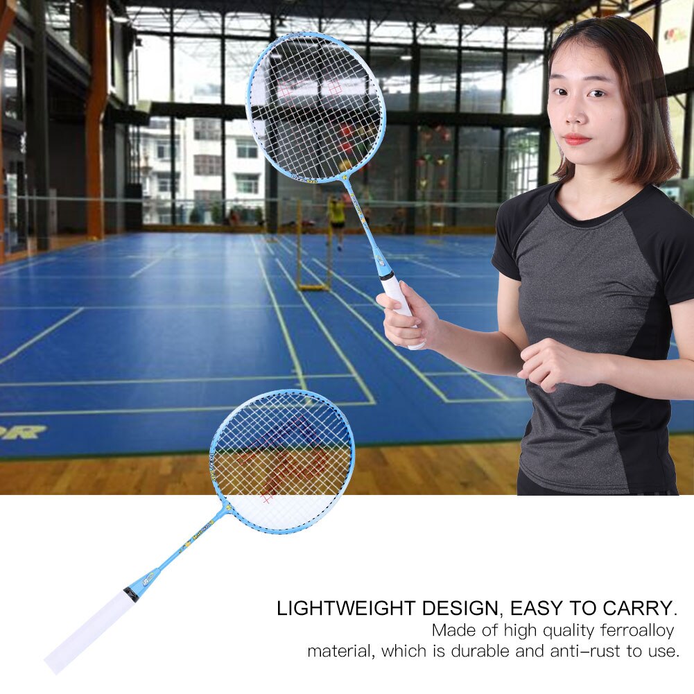 Raquette de Badminton à motif de dessin animé, en alliage de fer, Durable, antirouille, à la , pour l&#39;entraînement des débutants et des enfants