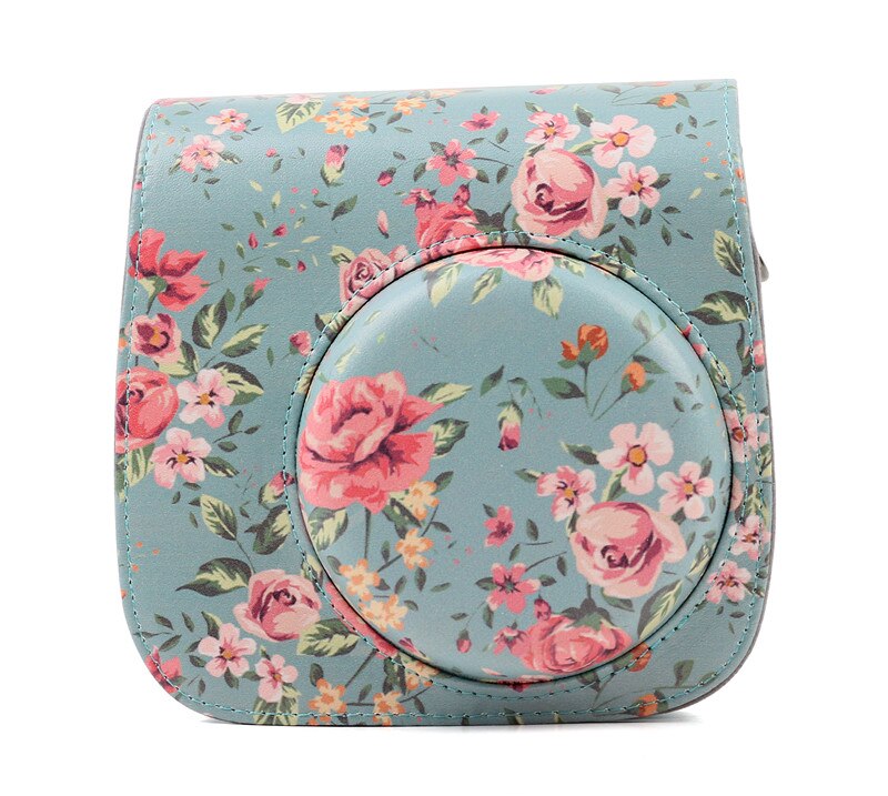 Voor Fujifilm Instax Mini 8 9 Camera Protector Canvas Pouch Instant Film Camera Accessoires, Schouderriem Camera Tas: Rose Blue
