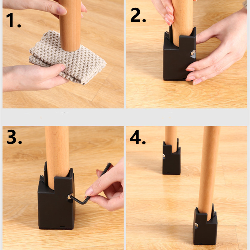 Elevador de pies de silla ajustable, elevador inferior de sofá de escritorio resistente de 5/10cm, elevador de mesa de sofá de Metal, elevadores de muebles de cama, 4 Uds.
