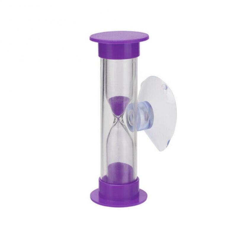 1Pc Hourglass Children Kids Toothbrush Timer 2/3 Minute Smile Sandglass Tooth Brushing Hourglass Shower Sand Time Clock: purple / 2 min