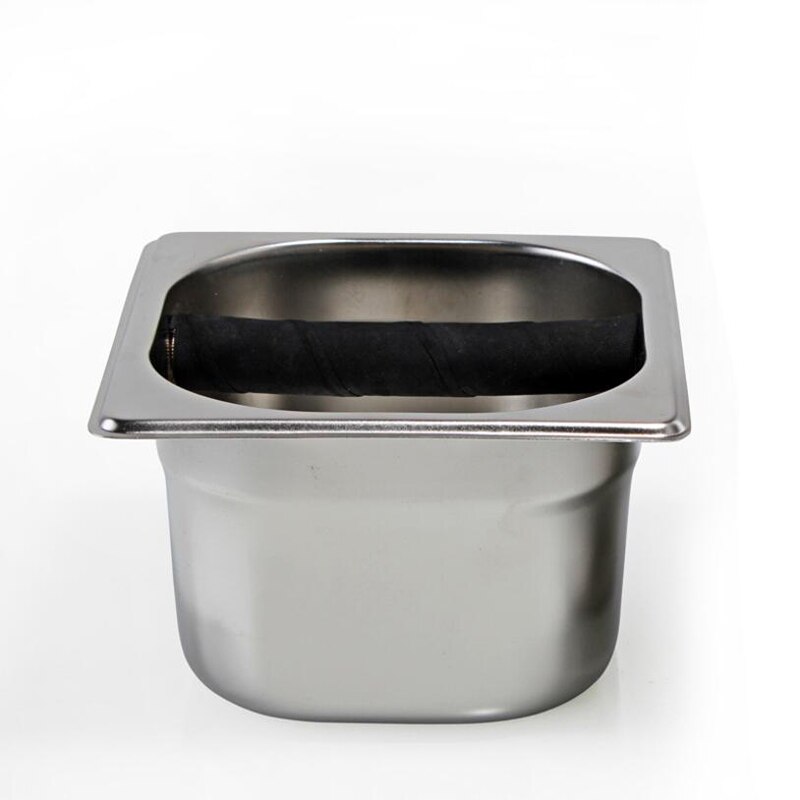 Coffee Knock Box Stainless Steel Wood Coffee Grounds Container Box Barista Coffee Residue Bucket Grind Waste Bin