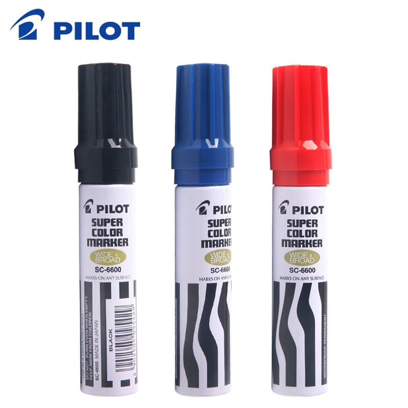 Japan PILOT Oily Box Head Pen Bold Ink Pen Waterproof Non-fading Big Head Pen Logging Marker SC-6600