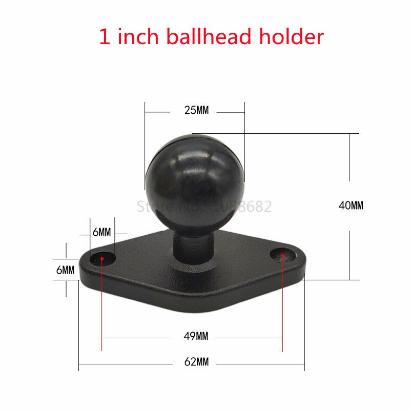 Jadkinsta Motorcycle Handlebar Brake Clutch Control Base Combo U Bolt Mount with 1 inch Rubber Ball Mount for Gopro Cam: Diamond base type