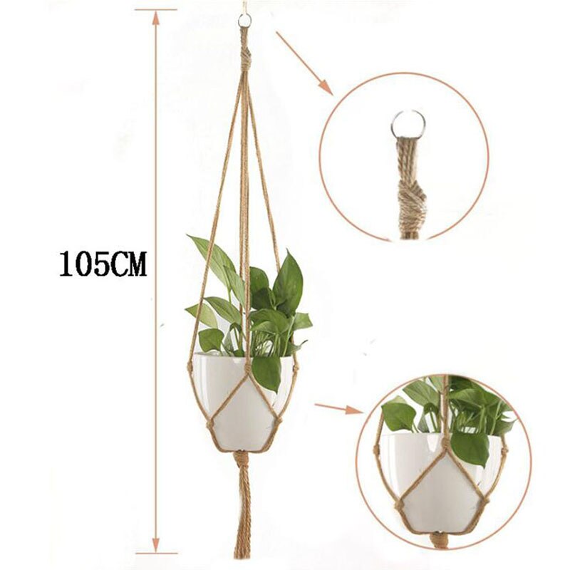Handmade Macrame Plant Hanger Flower /pot Hanger For Wall Decoration Countyard Garden: 105cm
