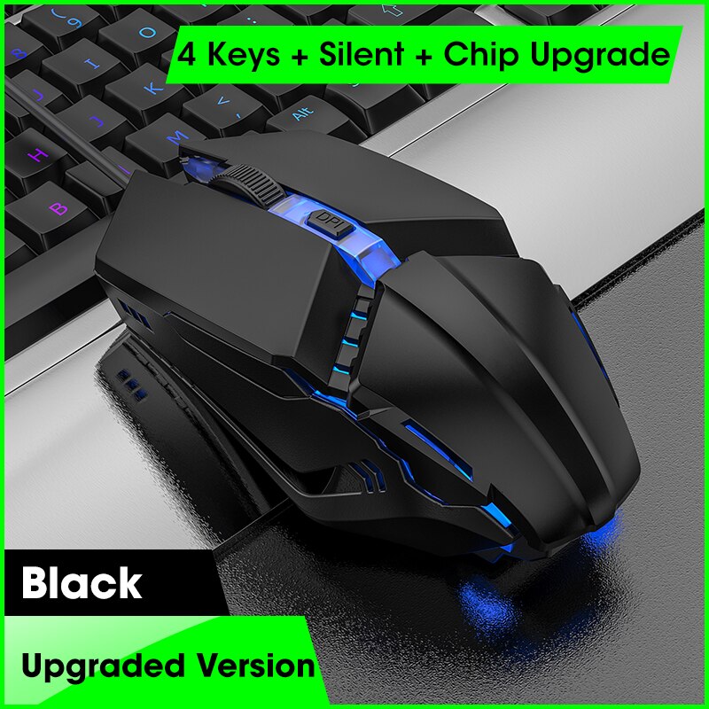 Ergonomic Wired Gaming Mouse LED 3200 DPI USB Computer Mouse Gamer Mice G10 Silent Mause With Backlight Cable For PC Laptop: Upgraded version