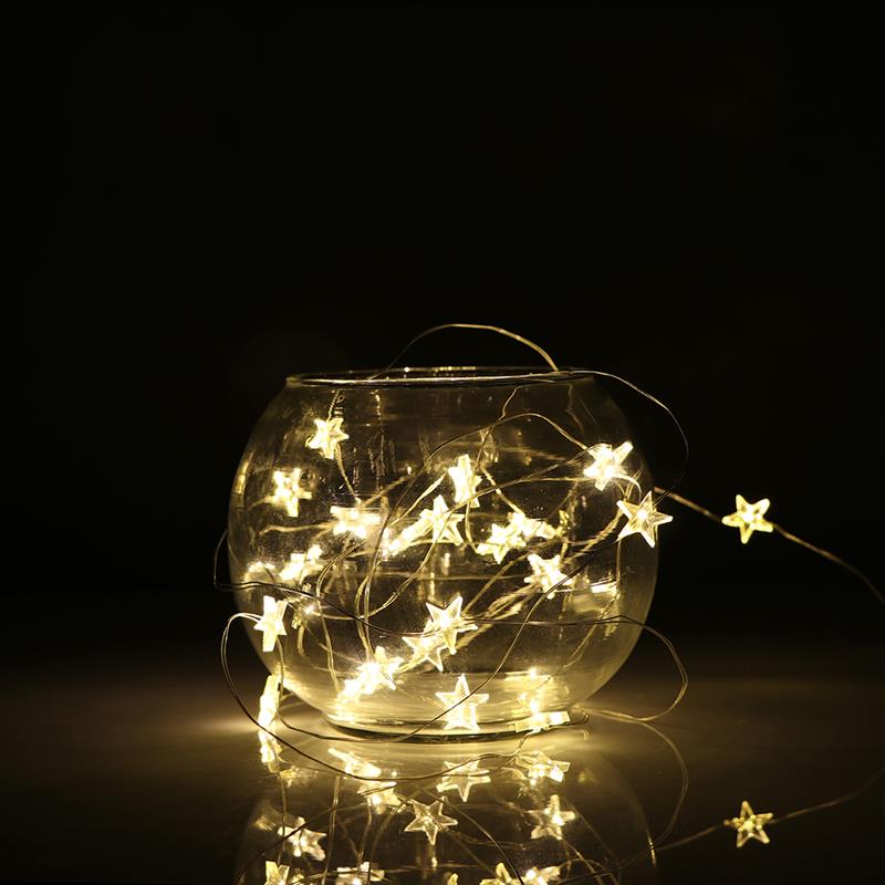 2/3M String LED Lights Decoration Fairy Light Battery Operated Waterproof Star Copper Wire Lamp Indoor Outdoor Christmas Wedding