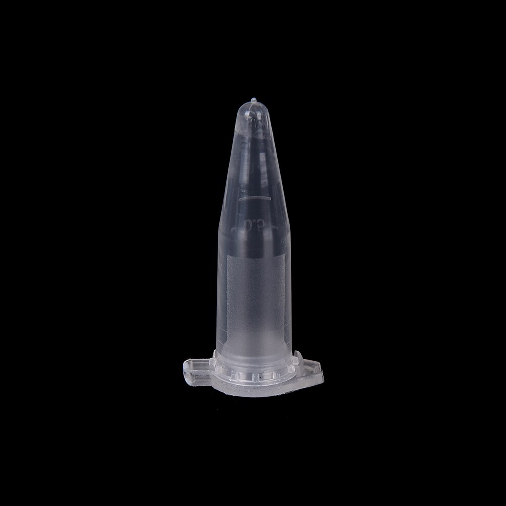 Tubo de centrífuga de plástico transparente desechable con tapa, suministros de laboratorio, 50 unids/paquete, 1,5 ML