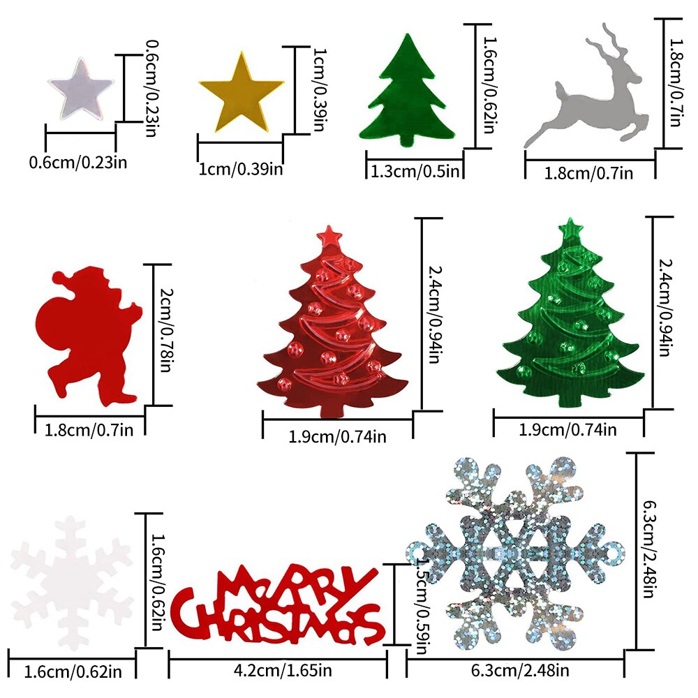 Confettis de noël arbre de noël, flocon de neige, bonhomme de neige, cerf, paillettes, pour joyeux noël, nouvel an, fournitures de fête
