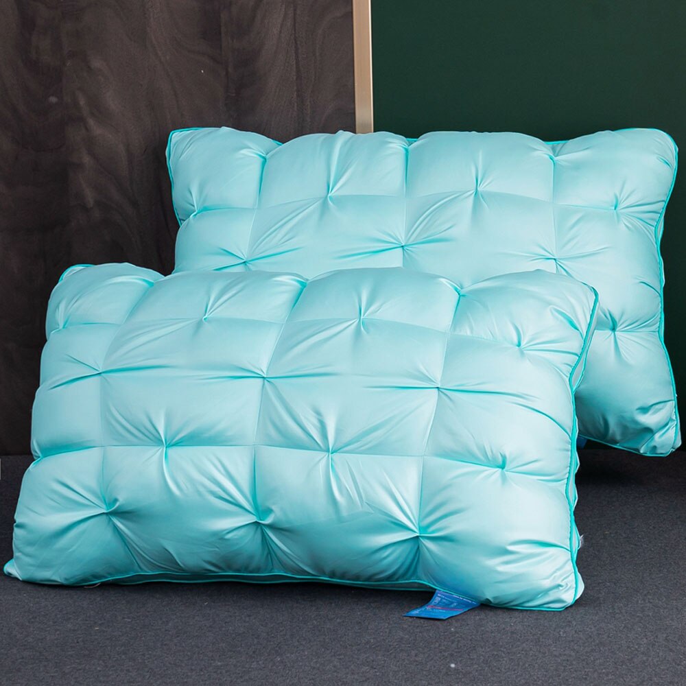 Coussin de sieste confortable à haute résilience, à fleurs tordues, pour la maison, l'hôtel, le bureau, pour étudiants, bon sommeil, soulage les muscles: Sky Blue / 48x74cmx2pcs