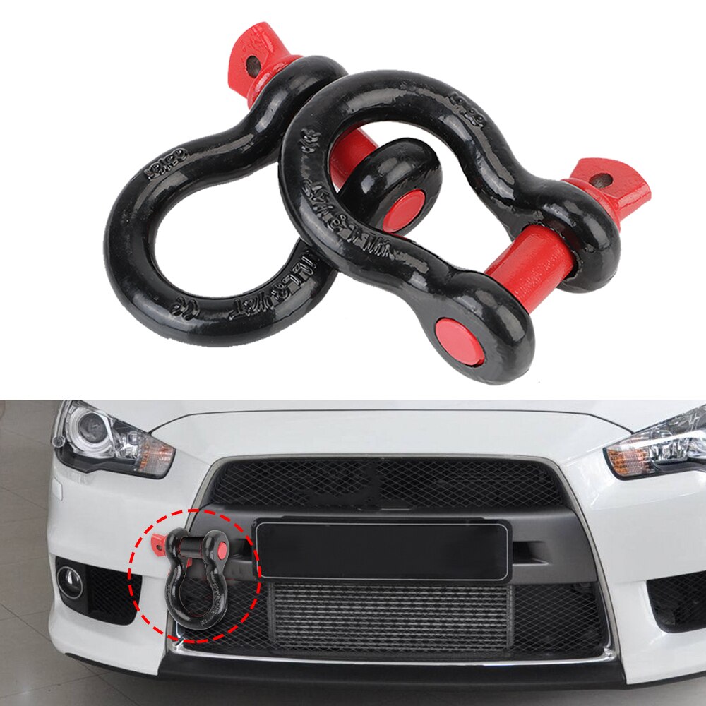 2pcs D Ring Shackle Vault Heavy Duty Tow Hook Towing Rope Buckles 12T 19.5T For Off Road Trailer Car Emergency Recovery