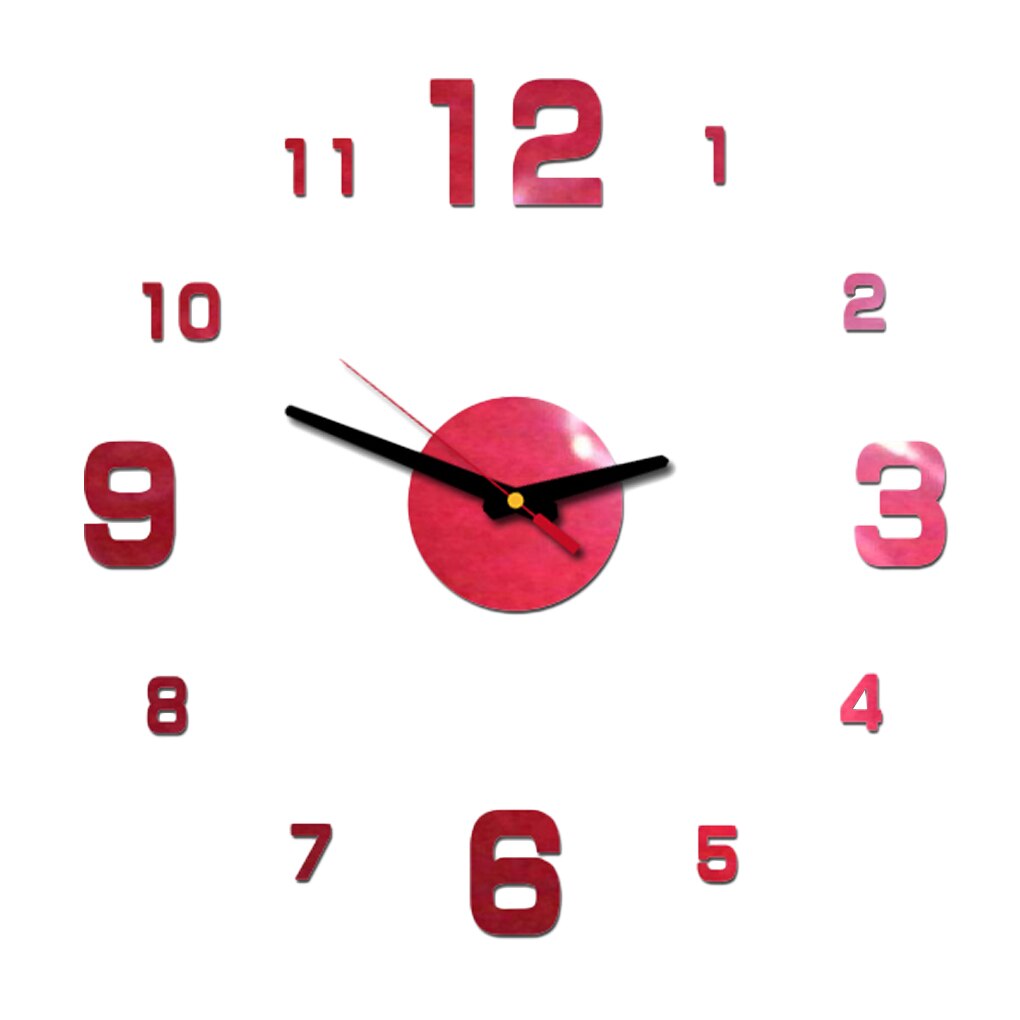Horloge murale 3D auto-adhésive, miroir autocollant, décoration de salon, de maison, horloge décorative en acrylique, moderne , DIY bricolage: A