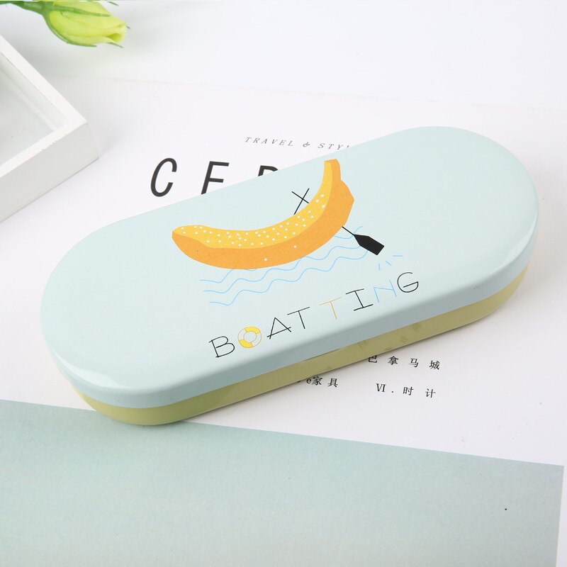 Étui lunettes chat de dessin animé | Étui de lunettes de rigide, mignon, protection des lunettes, boîte de protection pour les filles, modèle: banana