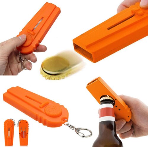 Mode Bar Bier Plastic Fun Vliegende Flesopener Keuken Creatieve Tool Key Ring