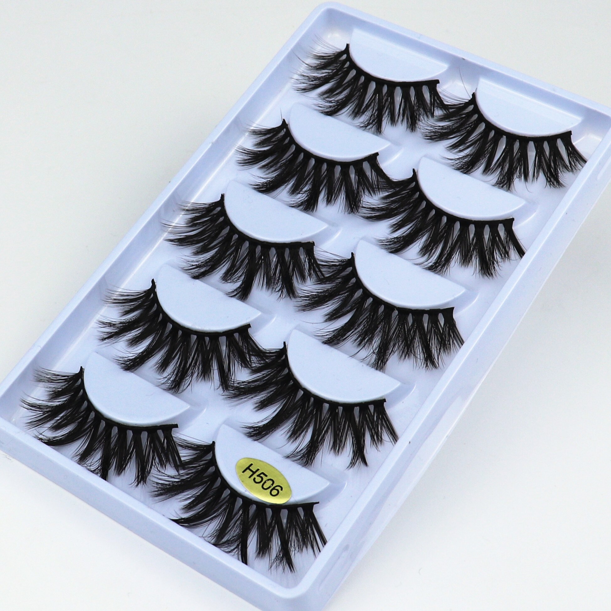 MIOFIA 3D ciglia finte in visone 20mm ciglia finte naturali 5 paia faux cils pack ciglia trucco estensione ciglia in seta maquiagem: H506