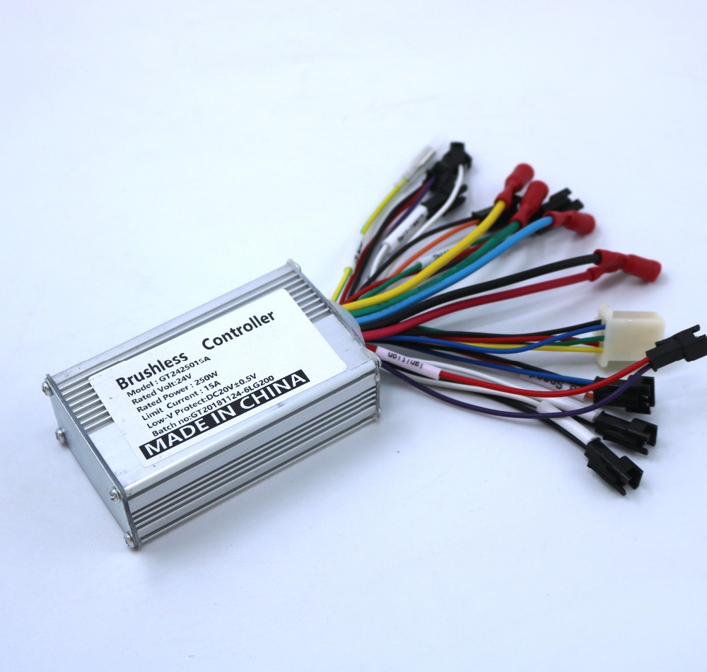 24V 250W Brushless DC motor controller E-bike controller dual mode sensor/sensorless bldc controller