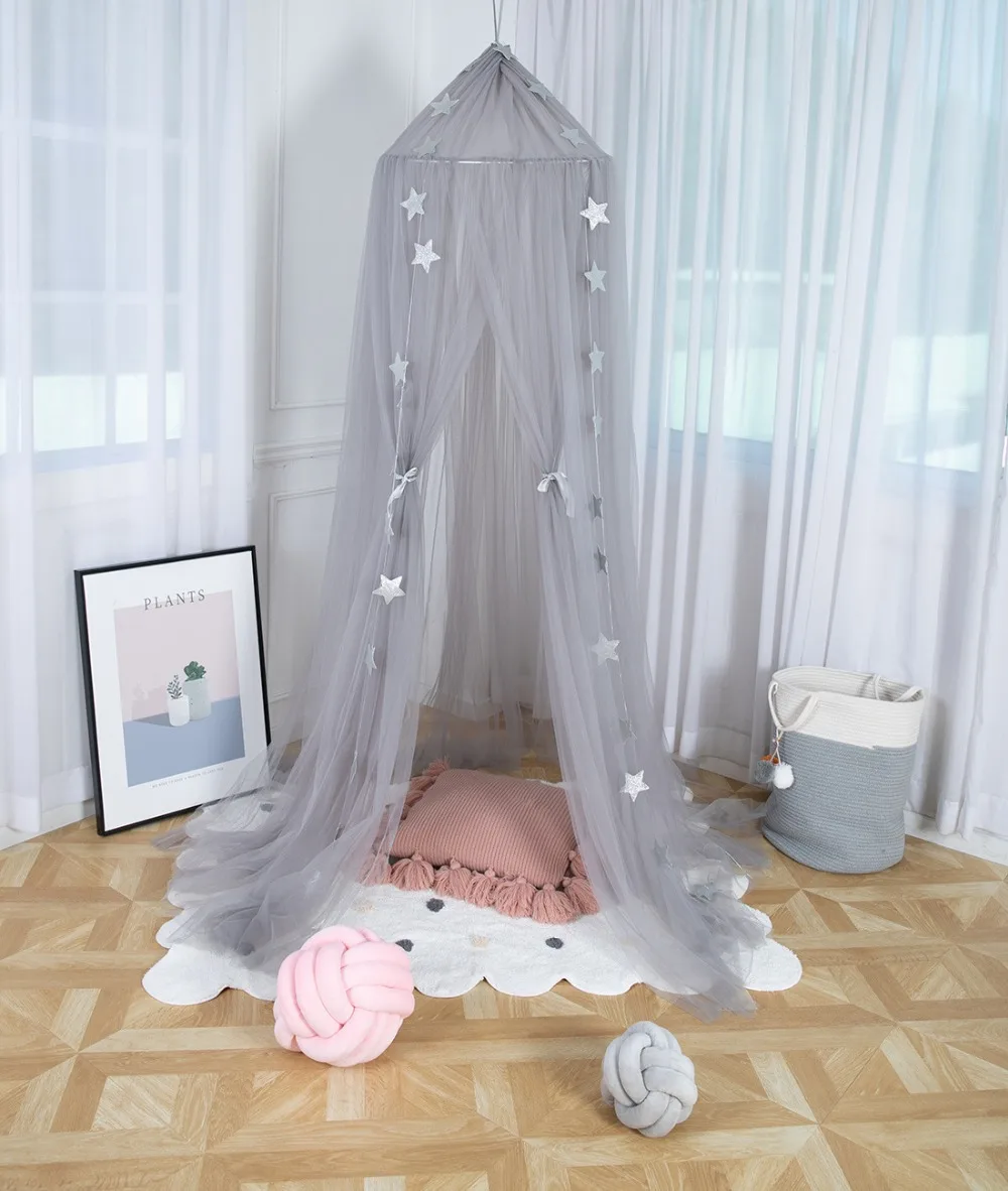 Rede mosquiteira infantil premium, princesa nórdica, coroa, cúpula, tenda de cama de malha de 7 camadas, decoração de quarto de criança, berço de menina, dossel, camas infantis