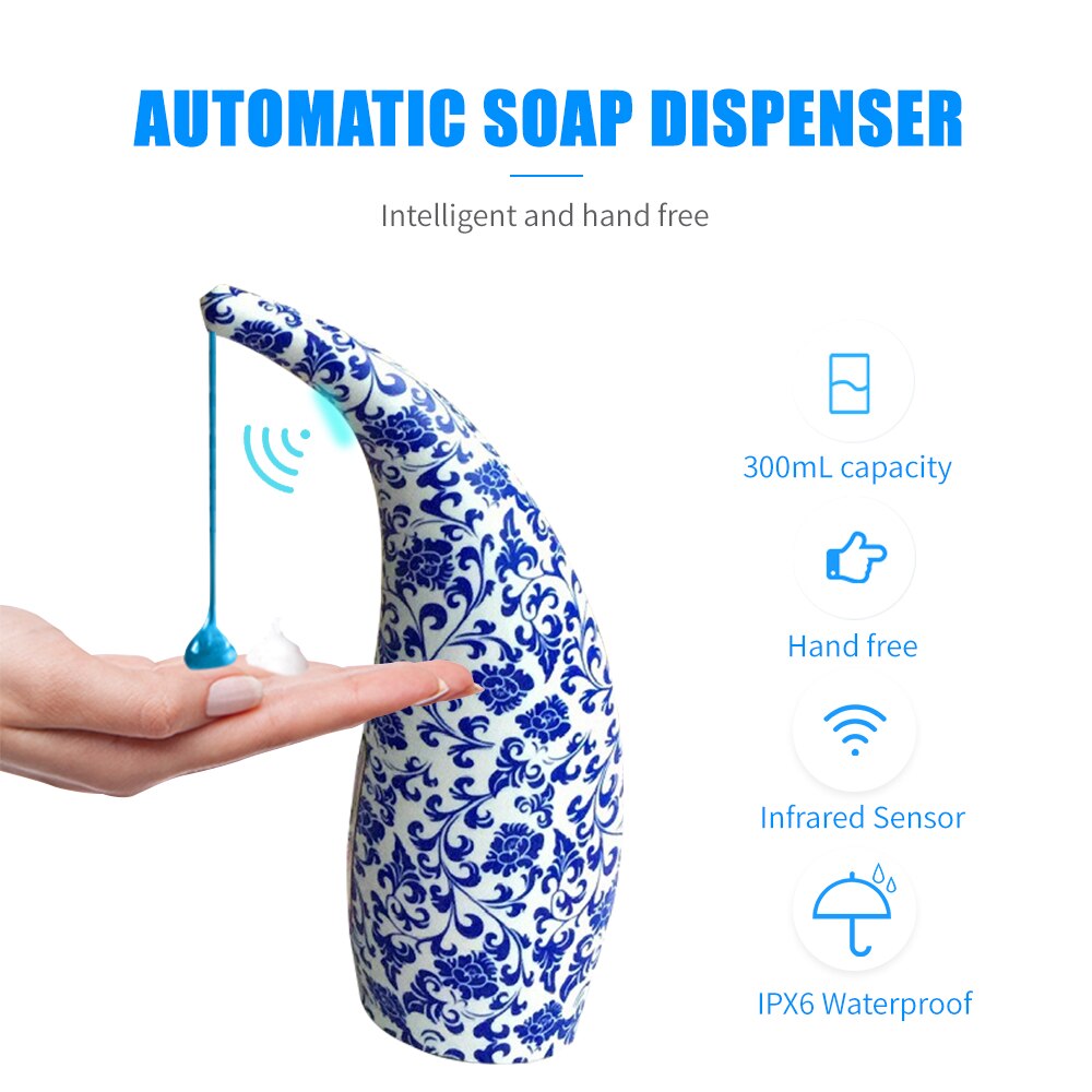 300ml Automatic Soap Dispenser Touchless Liquid Shampoo Shower Gel Lotion Auto Dispenser Infrared for Bathroom Washroom Hotel: A