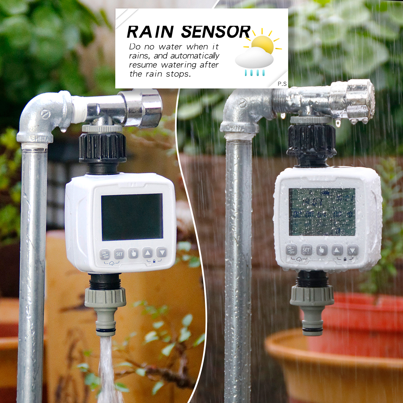 Smart Irrigation System Timer Automatic Rain Sensor 6 Independent Programs For Garden Watering Controller System