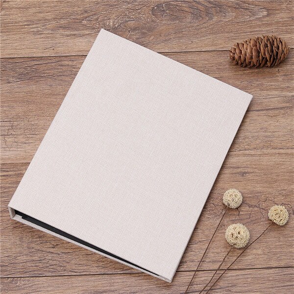 Retro Photo Album Folder DIY Self-Adhesive Scrapbook Album For Baby Lovers Memorial Wedding Photo Album: creamy-white