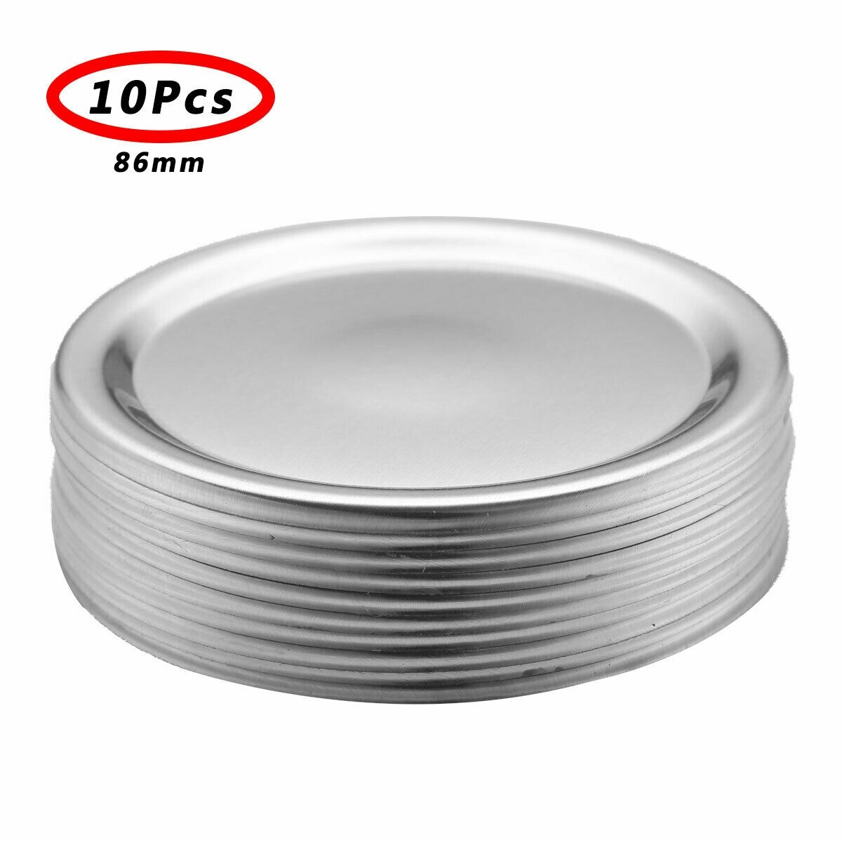10Pcs Brede Mond Mason Pot Deksels Met Schijven Inblikken Deksel Glas Rvs Tops 70Mm Diameter Roestbestendig schroef Bands Ringen