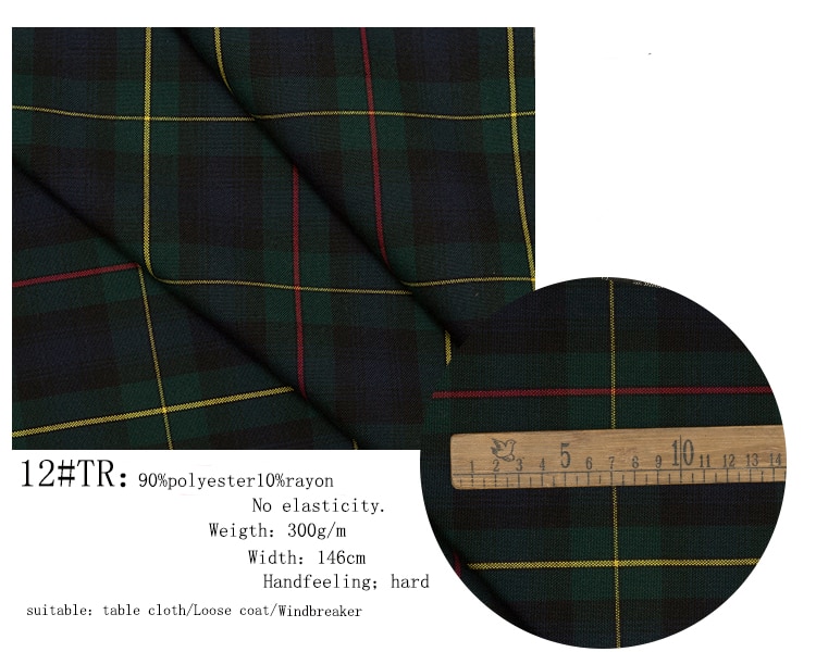 145 cmx 50cm polyester bomuld twill check klud garn farvet skotsk plaid stof til tøj tøjposer jk plisseret nederdel ensartet: Tr12