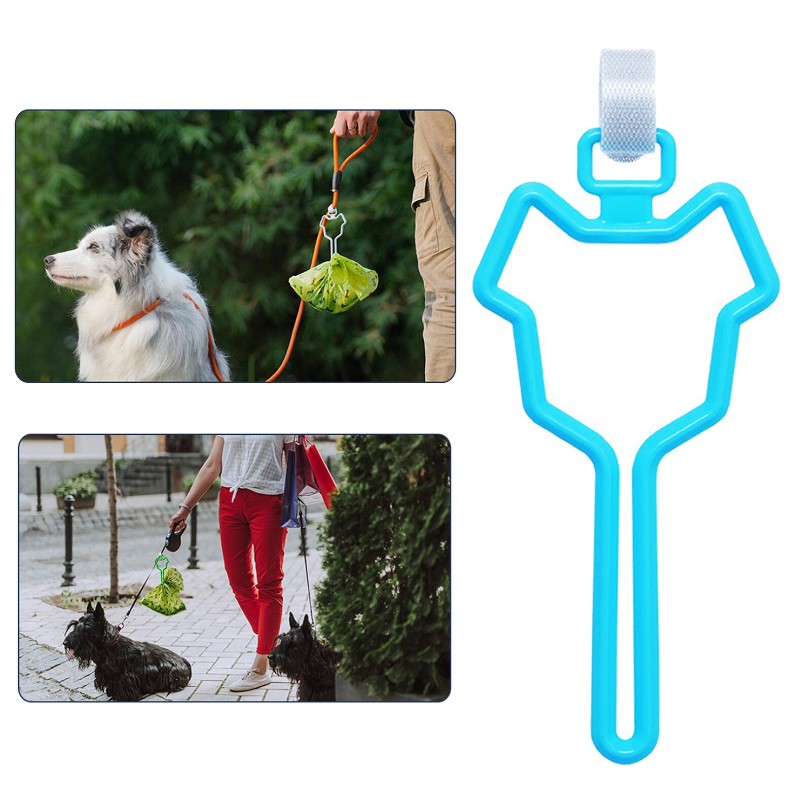 Hands Free Dog Poop Bag Holder Adjustable for Leash Attachment Pet Supply Dog Waste Carrier Pet Supply Accessories: Blue