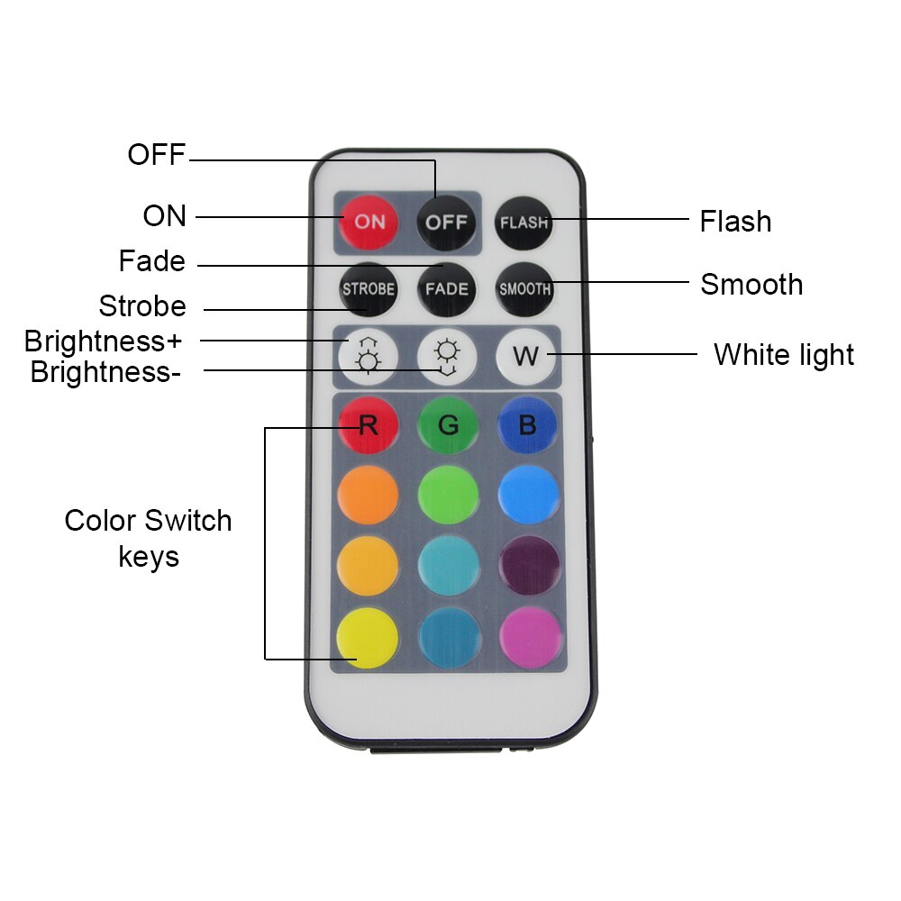 BORUiT 10 LED Remote Control RGB Submersible Light Battery Operated Waterproof Underwater Light Flower Vase Fish Tank Pool Light