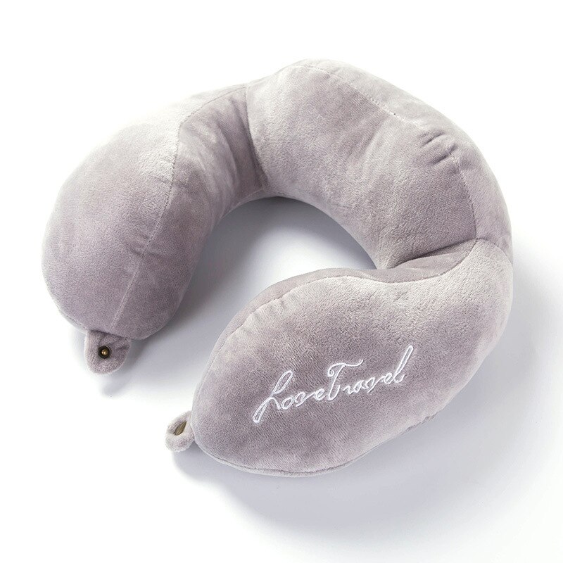 1pc memory foam pad u-formet reise nakkepute fly bil reise sove myk bomull nakkepute bil pute: A004