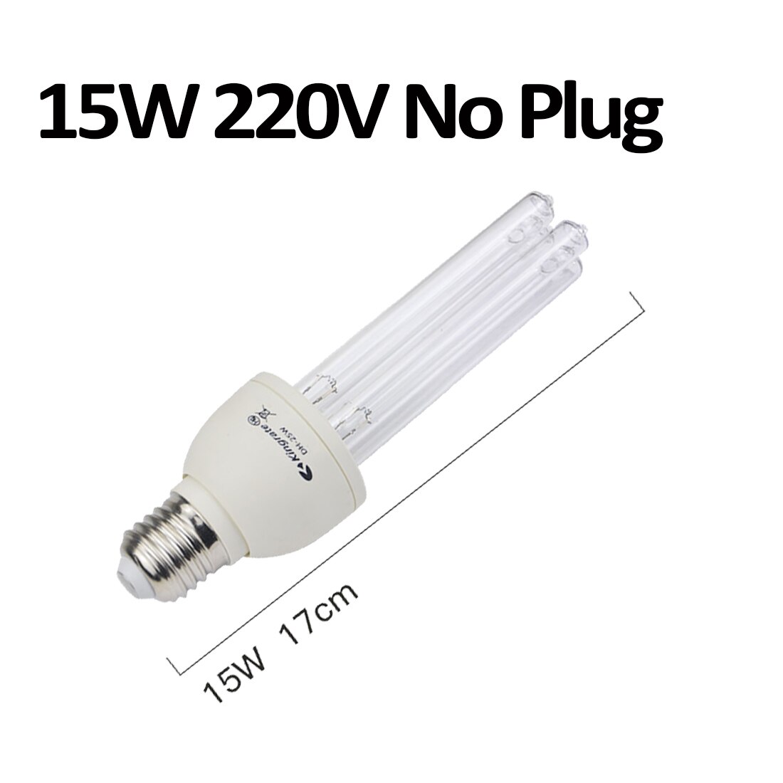 Lámpara de cuarzo UVC para desinfección hogar lámpara UV 220V 110V lámpara bactericida lámpara germicida E27 baño lámpara antibacteriana: 15W 220V No Plug / With Ozone