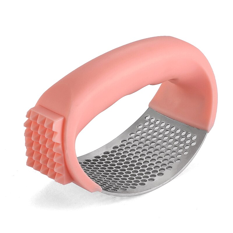 Herramienta para picar el hogar, prensador de ajos de acero inoxidable, triturador exprimidor, utensilios de cocina útiles: Rosa