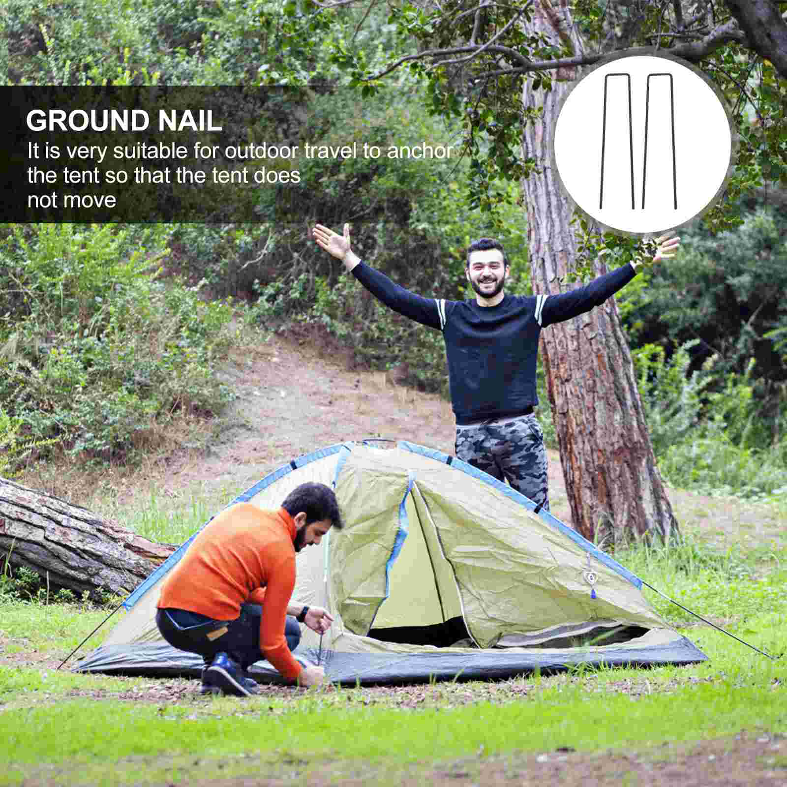 Clous épais en forme de U pour pelouse de jardin, outils de fixation pour l&#39;extérieur, 20 pièces
