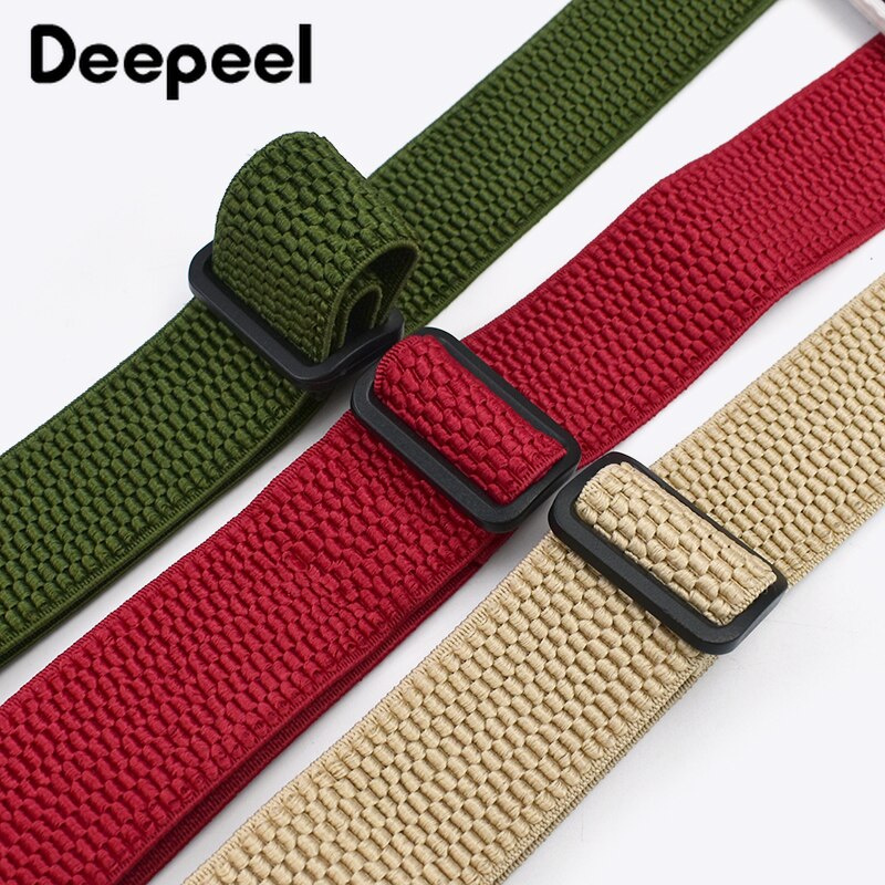 Deepeel 1pc 3.5*120cm Men's Braces X-shaped Corn Grain Stretch Wide Suspenders Black Hook Buckle 4 Clip Straps Male Jockstrap