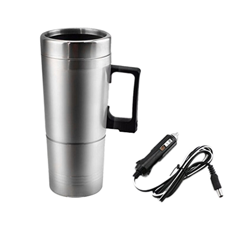 Bouilloire de chauffage de voiture, Simple 12V 300Ml Portable dans la machine à café de voiture théière véhicule chauffage tasse couvercle bouteille d&#39;eau extérieure électrique