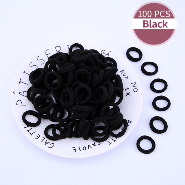 100pcs bebê meninas colorido pequeno elástico faixas de cabelo crianças titular rabo de cavalo faixa de borracha mini acessórios de cabelo: SFS0001