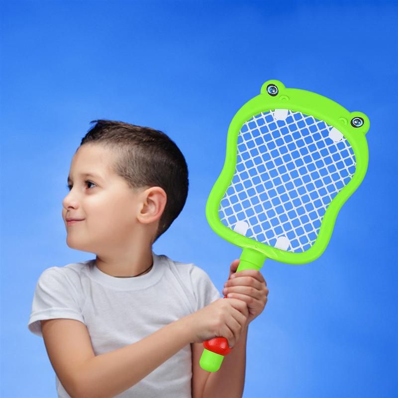 4 STÜCKE Kinder Tennis Schläger Badminton Schläger Set mit Kugeln Drinnen und Draußen Sport Spielzeug (2 stücke Schläger + 2 stücke Bälle)