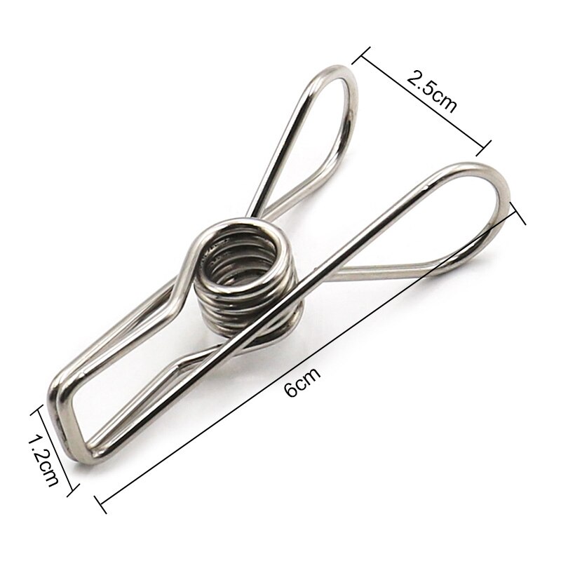 Stainless Steel Metal Spring Clips for Leather craft Tools Silver Ticket Clip Clothes Hanging Pegs Clips Clamps Leather Tool