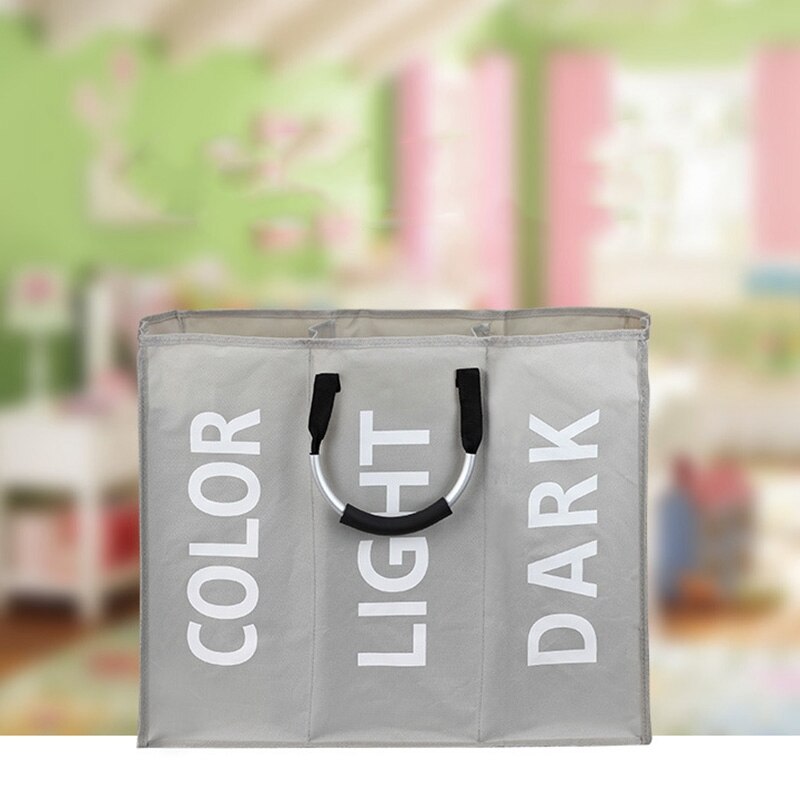 Tre gittervask arrangør beskidt tøj legetøj bh vasketaske tre divider sammenfoldelig praktisk opbevaringspose